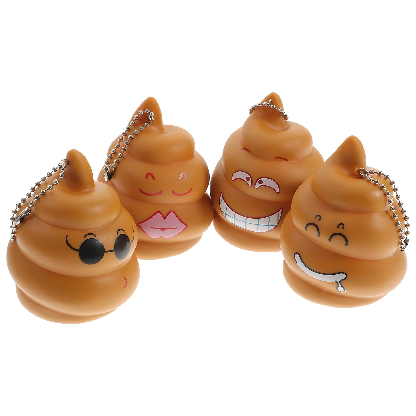 

4Pcs Poop Hanging Ornament Creative Keychain Pendant Realistic Key Ring Bag Backpack Hanging Pendant Decompression