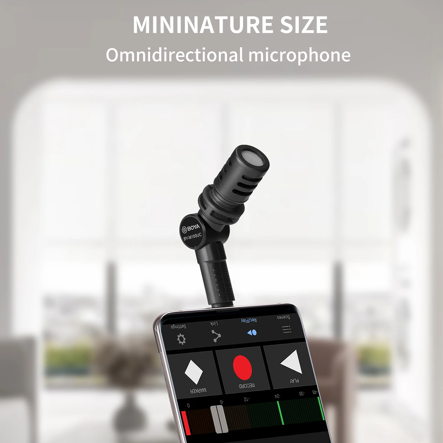 BOYA BY-M100UC Omnidirectional Plug and Play Microphone Type-C Mini Mic for iPhone 15-16 Android USB-C Smartphone Vlog Broadcast