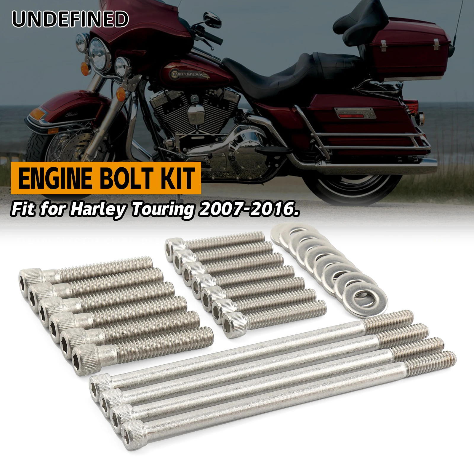Dla Harley Touring Road King Electra Glide przemieszczanie się po ulicy Road Glide CVO 2007-2016 zestaw śrub silnika ze stali nierdzewnej zestaw śrub
