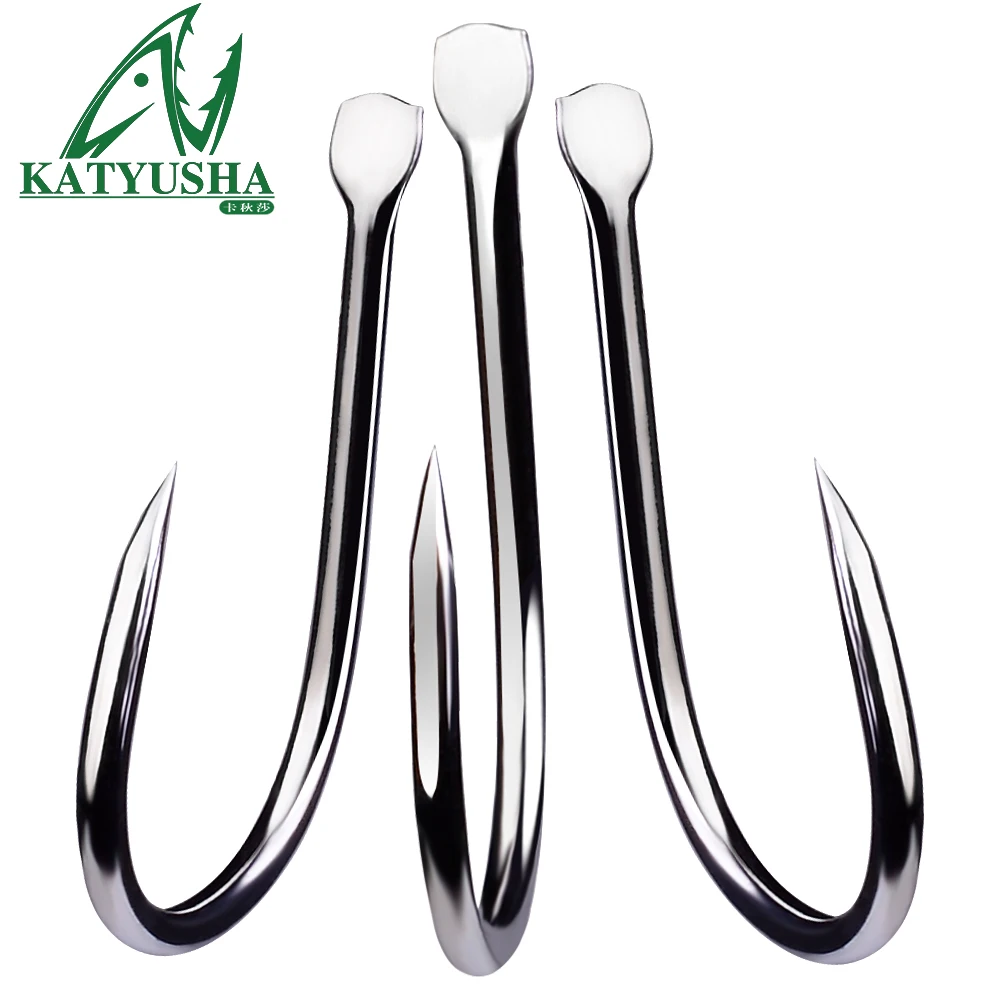 KATYUSHA 50Pcs Jig Hooks 1/0-2/0-3/0-4/0# High Carbon Fishing Hooks Steel Sea Pike Fishhooks Single Jigging Hooks Slow Pitch