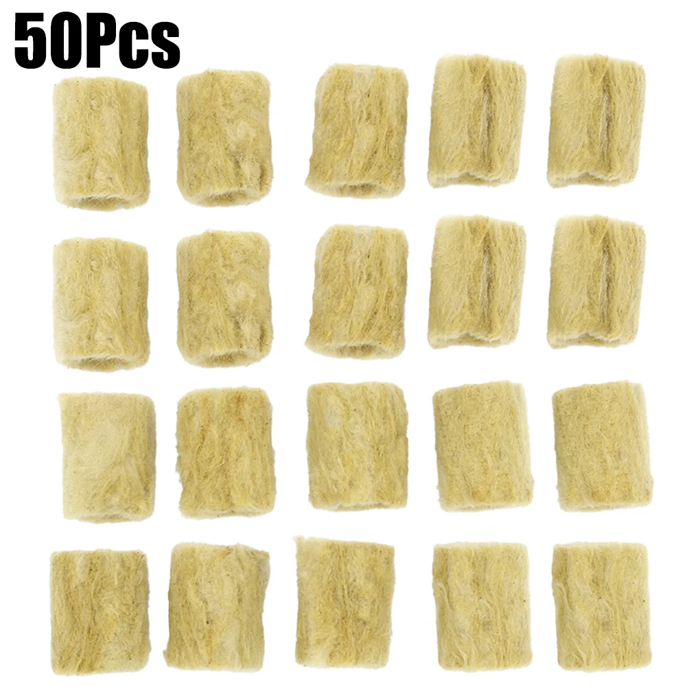 Easily Integratable Rock Wool Substrate Set of Fifty or Hundred Pieces at Size Twenty Seven by Twenty Millimeters