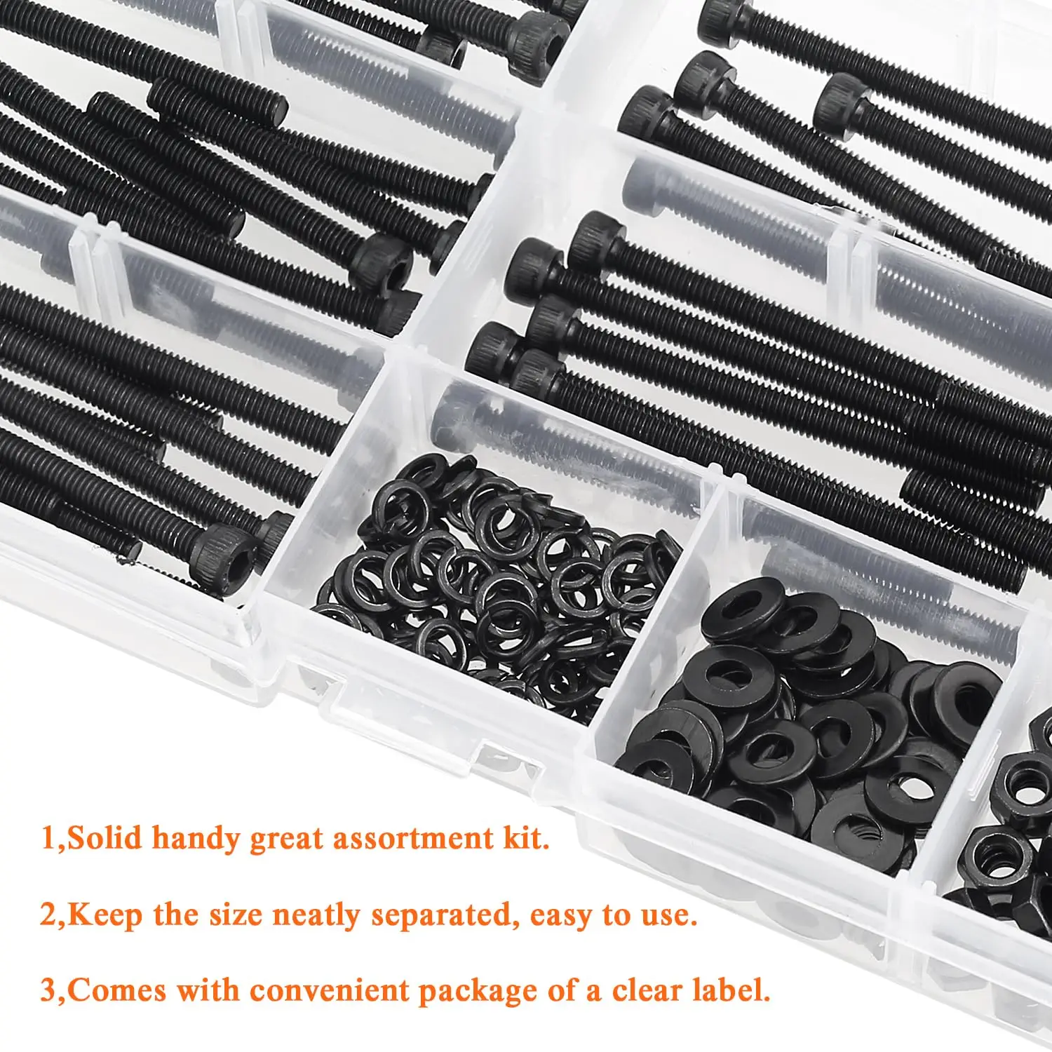 200 قطعة من M4 x 30 مللي متر/35 مللي متر/40 مللي متر/45 مللي متر/50 مللي متر مسدس مجموعة مقابس مسامير البراغي غسالات المكسرات أطقم ، الصف 12.9 سبائك الصلب ، thr بالكامل