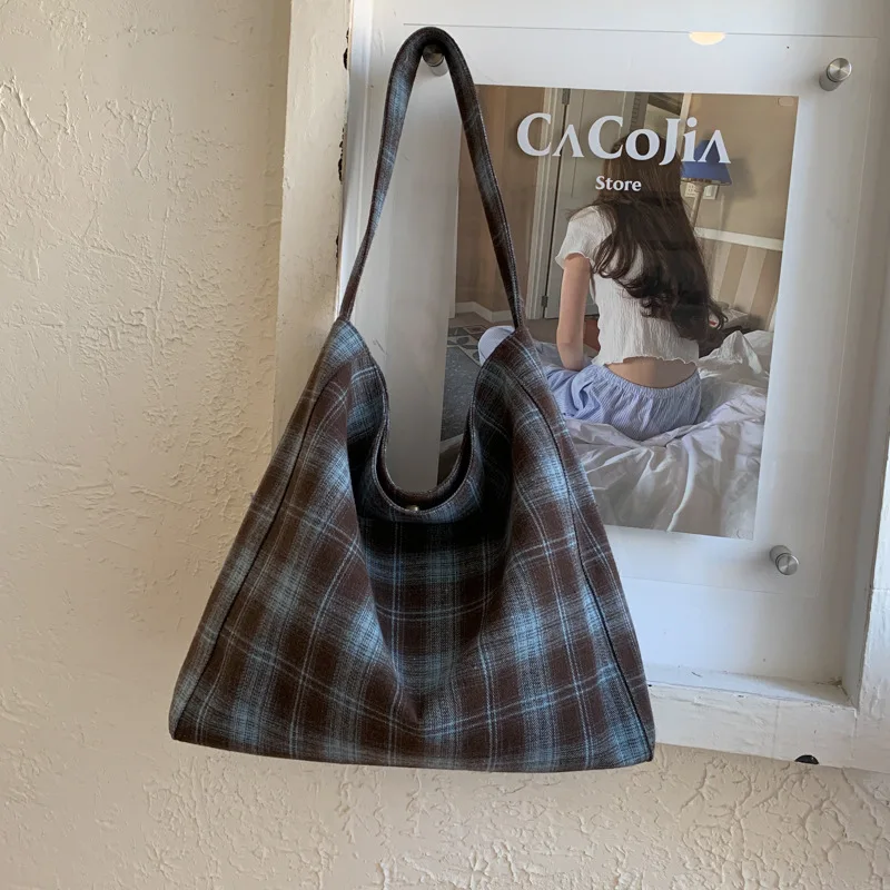 

New Style Tote Bag Student Handbag Simple Casual Underarm Bag Women Large Capacity Commuter Mori Style Trendy Shoulder Bag