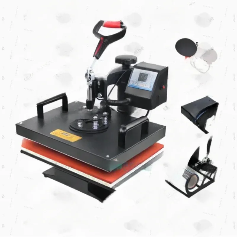 12*12CM 30*38CM 5 In 1 Combo Printer Sublimation Heat Press Machine For T-Shirts Plates Cap Mug Phone Covers