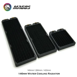 27mm Thickness Copper PC Radiator For 140mm Fan,G1/4''Water Cooling Cooler Heatsink 140/280/420mm