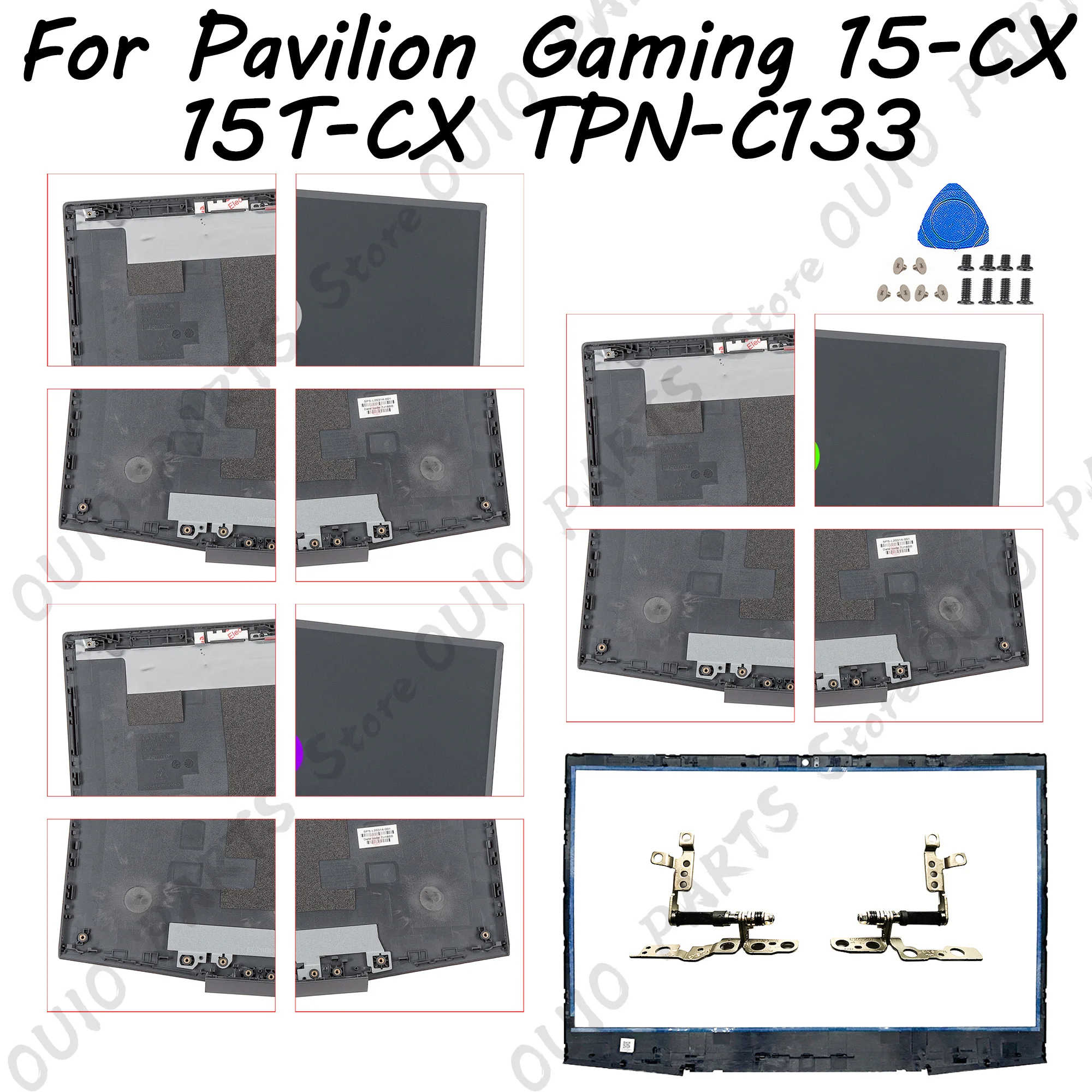 

Parts For Pavilion 15-CX 15T-CX TPN-C133 Hinges LCD Back Cover Front Bezel Hinges Repair Replace Green/Silver/Purple