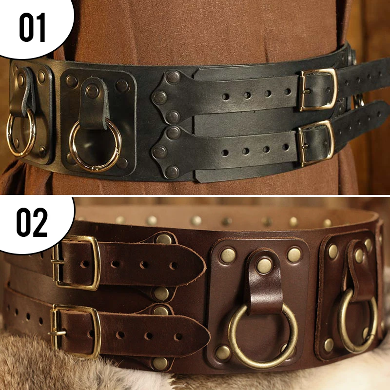 Medieval Renaissance Wide Belt Men's Leather Knight Pirate Warrior Medieval Belt Embossed Larp Cosplay Props Costume Accessory