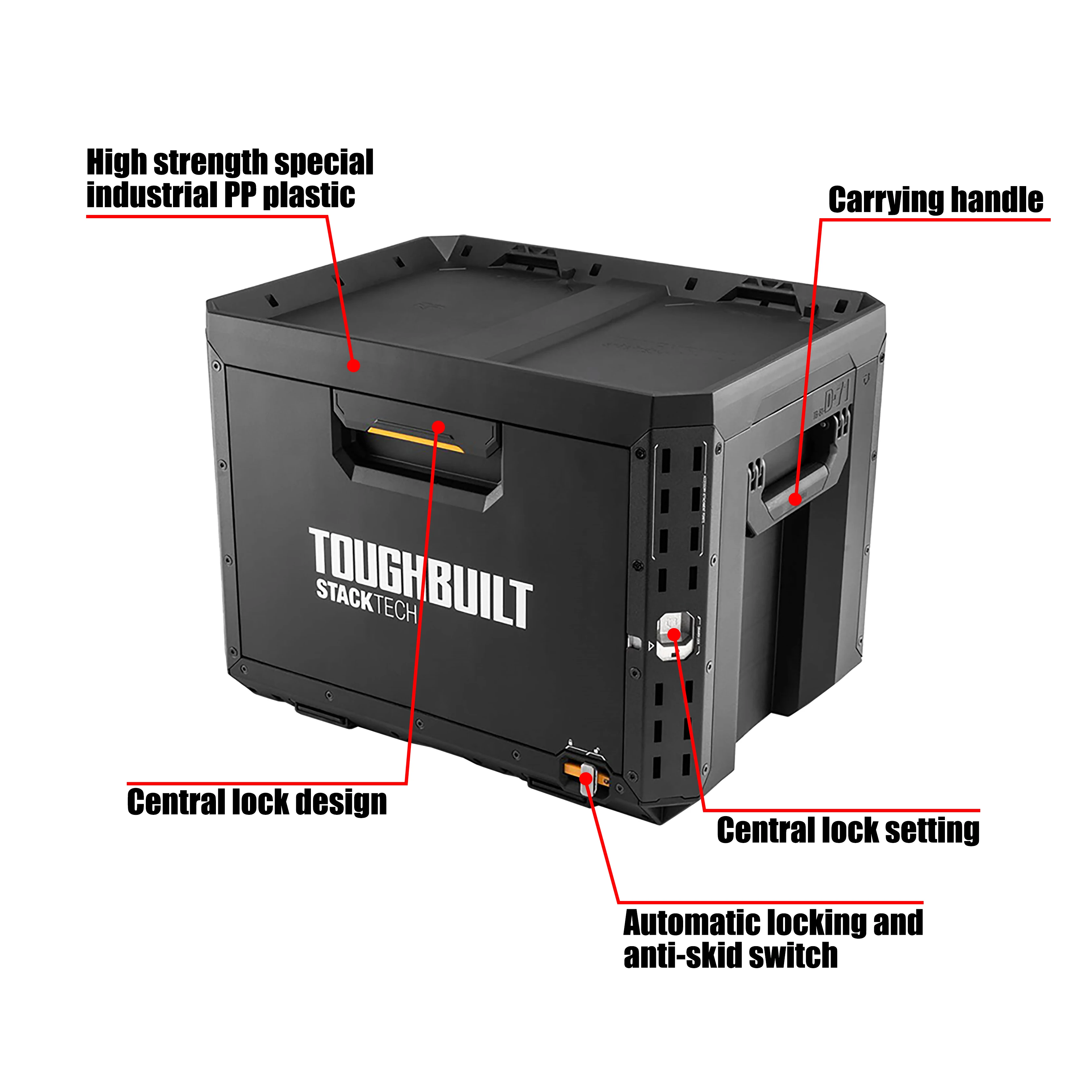 TOUGHBUILT Large capacity single drawer stacking toolbox, industrial grade tool storage box, camping car storage box TB-B1-D-71
