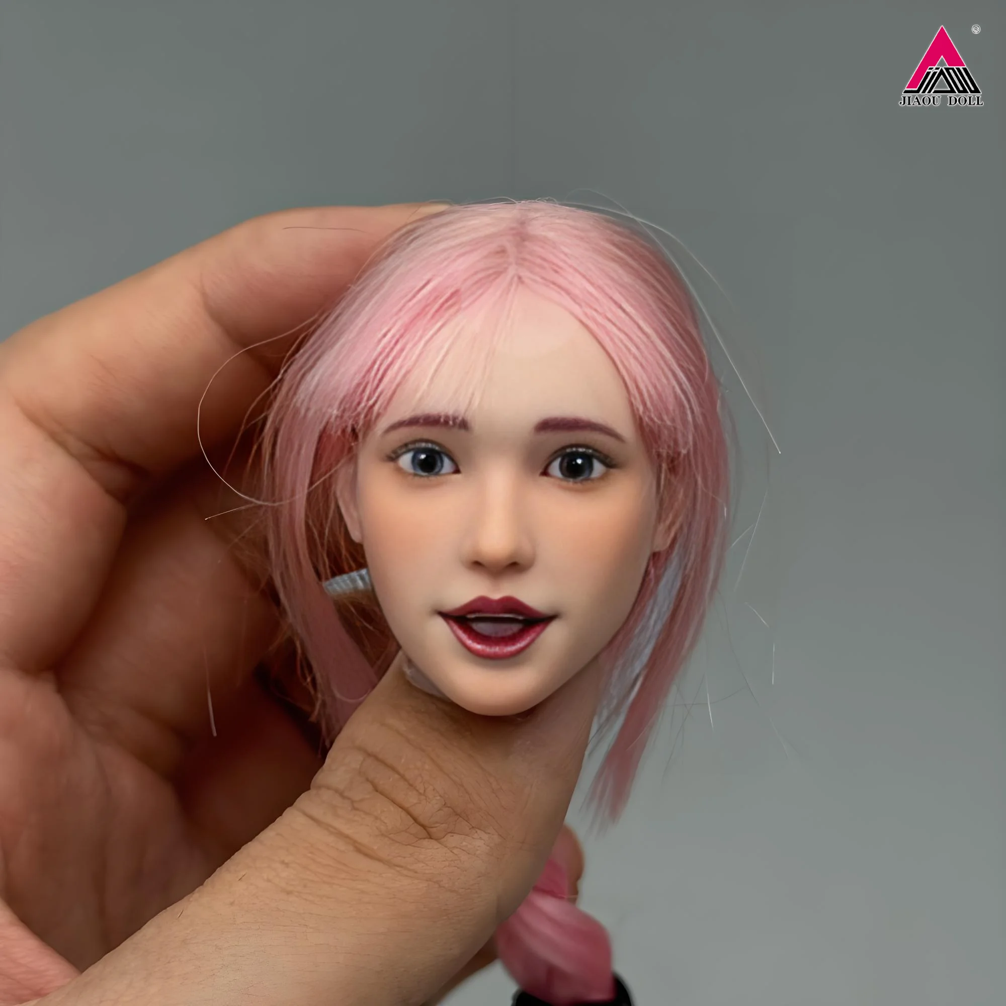 1/6 Skala Mädchen Kopf Sculpt Rosa Transplantation Haar Kopf Carving Modell Fit 12'' TBL Worldbox Weibliche Soldat Action figur Körper Puppe