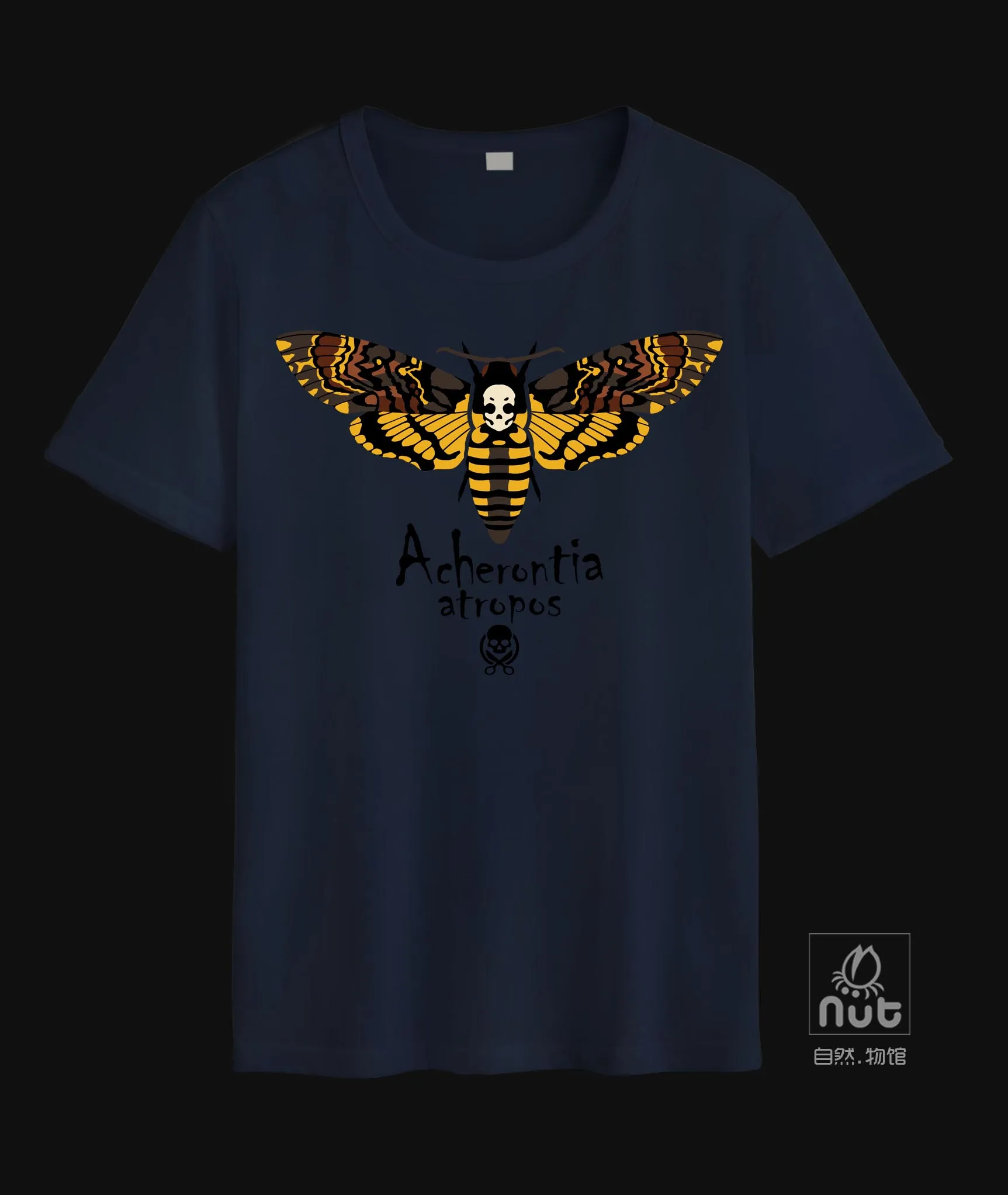 Natural Creature Moth Insect Acherontia Atropos Printed T-Shirt. Summer Cotton O-Neck Short Sleeve Mens T Shirt New S-3XL