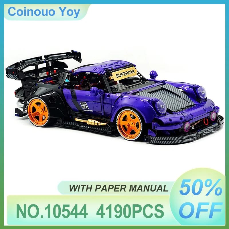 

High-quality Supercar 1:8 Car Model Building Brick Block KBOX 10544 Purple Racing Vehicle High Tech DIY Toy Chrismas Gift Aldult