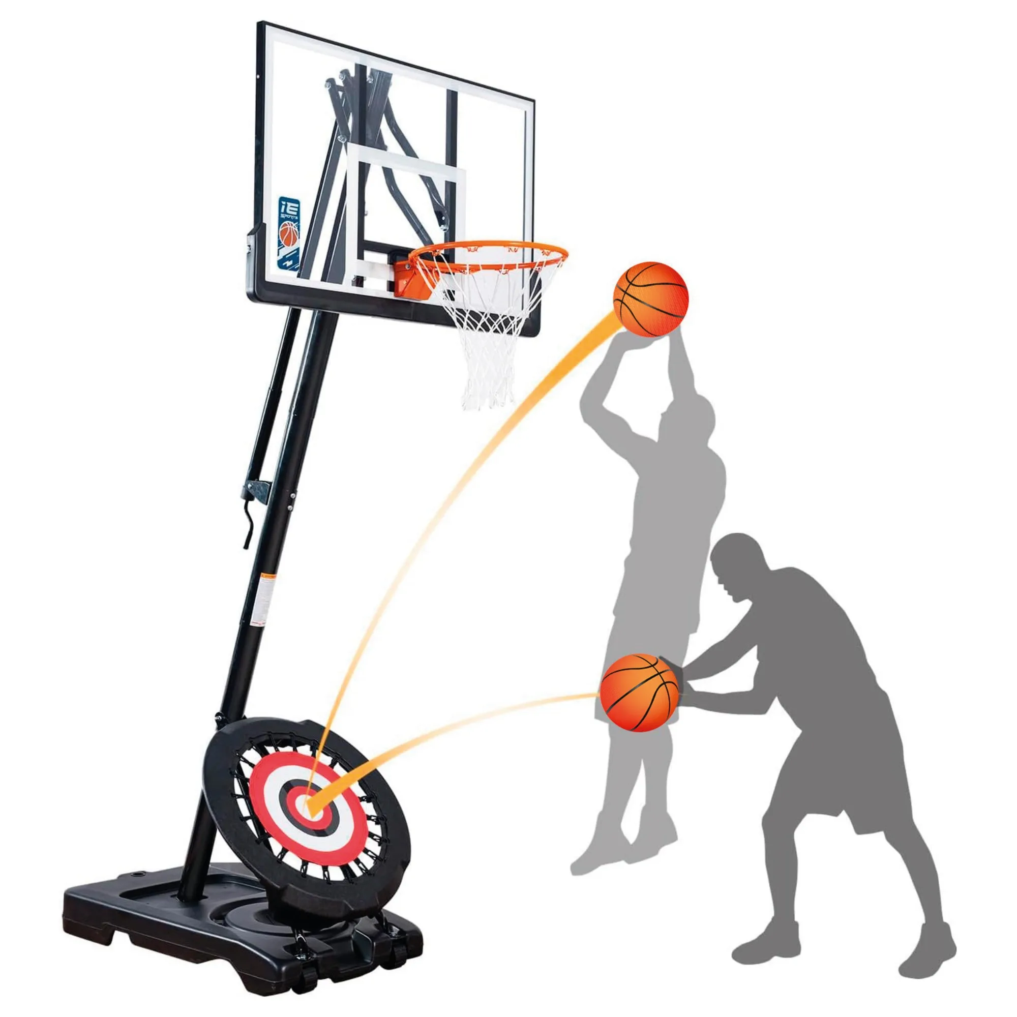 

IE Portable outdoor adjustable basketball stand for sports, 44-inch board basketball,breaking ring,stable base adjustable height