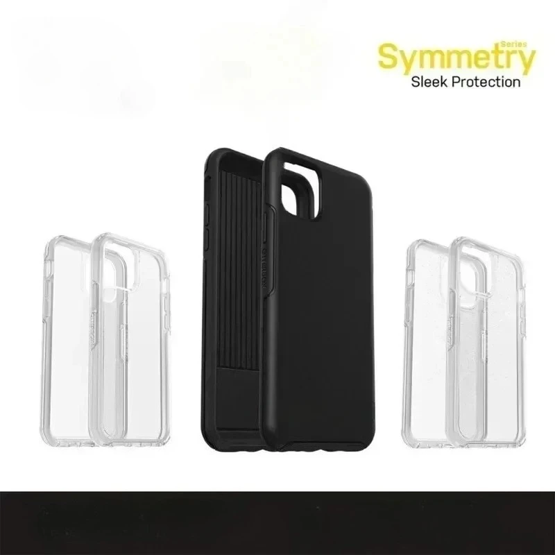 حافظة هاتف OT متماثلة لهاتف آيفون 17 برو ماكس 15 14 13 12 16 برو ماكس 15 17 بلس آيفون 11 غطاء هاتف من سلسلة سوداء/واضحة مع صندوق