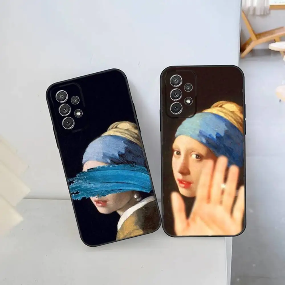 

Girl With A Pearl Earring Vermeer Phone Case For Samsung S25,S24 Ultra,S20,S30 plus,S22 plus,S23,S30 ultra 5G Silicone Cover