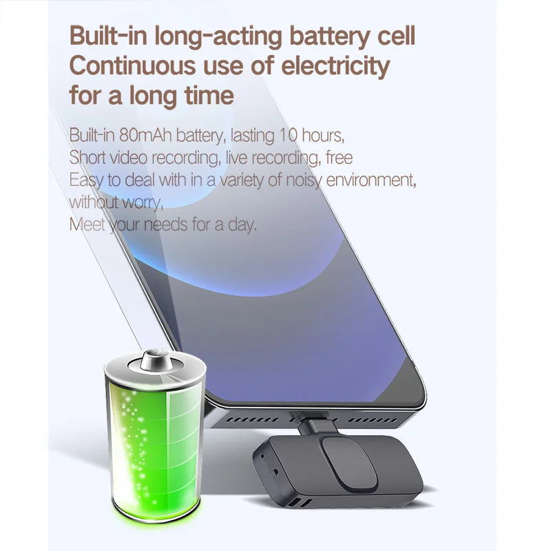 MINI Microfone Sem Fio Lapela Karaoke Gaming Caixa de Som MIC Sound Mixer Gamer Microfone celular E60