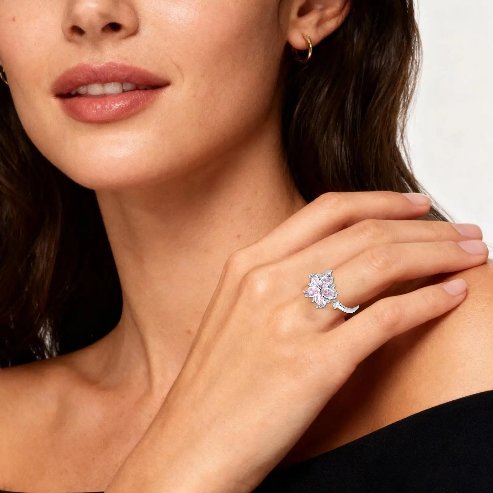 Metalowe pierścienie antystresowe, biżuteria fidget, pierścienie na palce łagodzące stres, zabawki antystresowe dla mężczyzn i kobiet, do biura, klasy, ćwiczeń, samolotu, pracy, podróży.