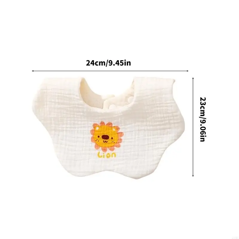 مريلة قطنية دوارة 360 درجة ملابس تجشؤ مريلة للتغذية بتلة مريلة للرضاعة مع نمط كرتوني للطفل 24BE