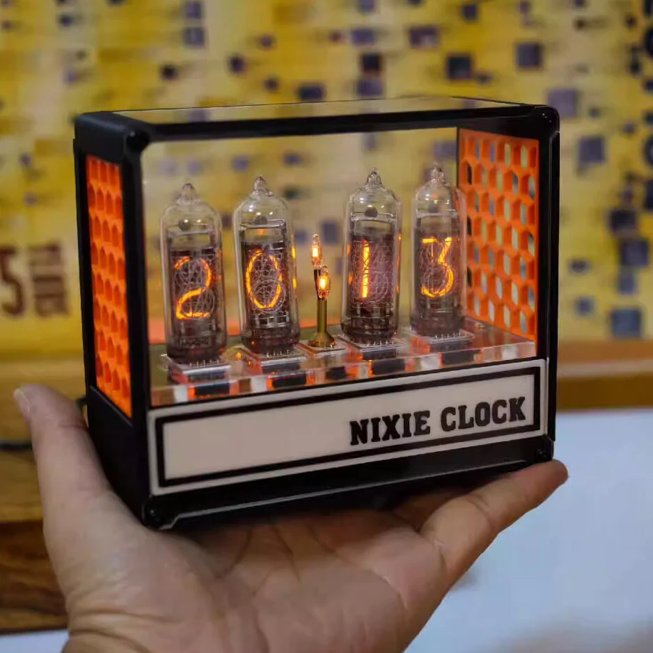 4-Bit in14 Glüh röhre Retro-Uhr modul Nixie-Uhr Audio-Zubehör mit Hintergrund beleuchtung Uhr Acryl platte