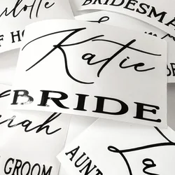 5/10pcs Personalized Name Stickers Vinyl Decals Wedding Decor Custom Role Label Glass Stickers Bridesmaids Gift Box Party Supply