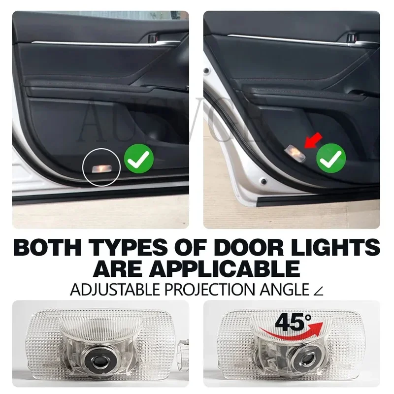LED Car Door Welcome Warning Light For Toyota Land Cruiser 200 LC200 Prado 150 MARK X Highlander XU50 XU70 Camry 40 XV40 XV50
