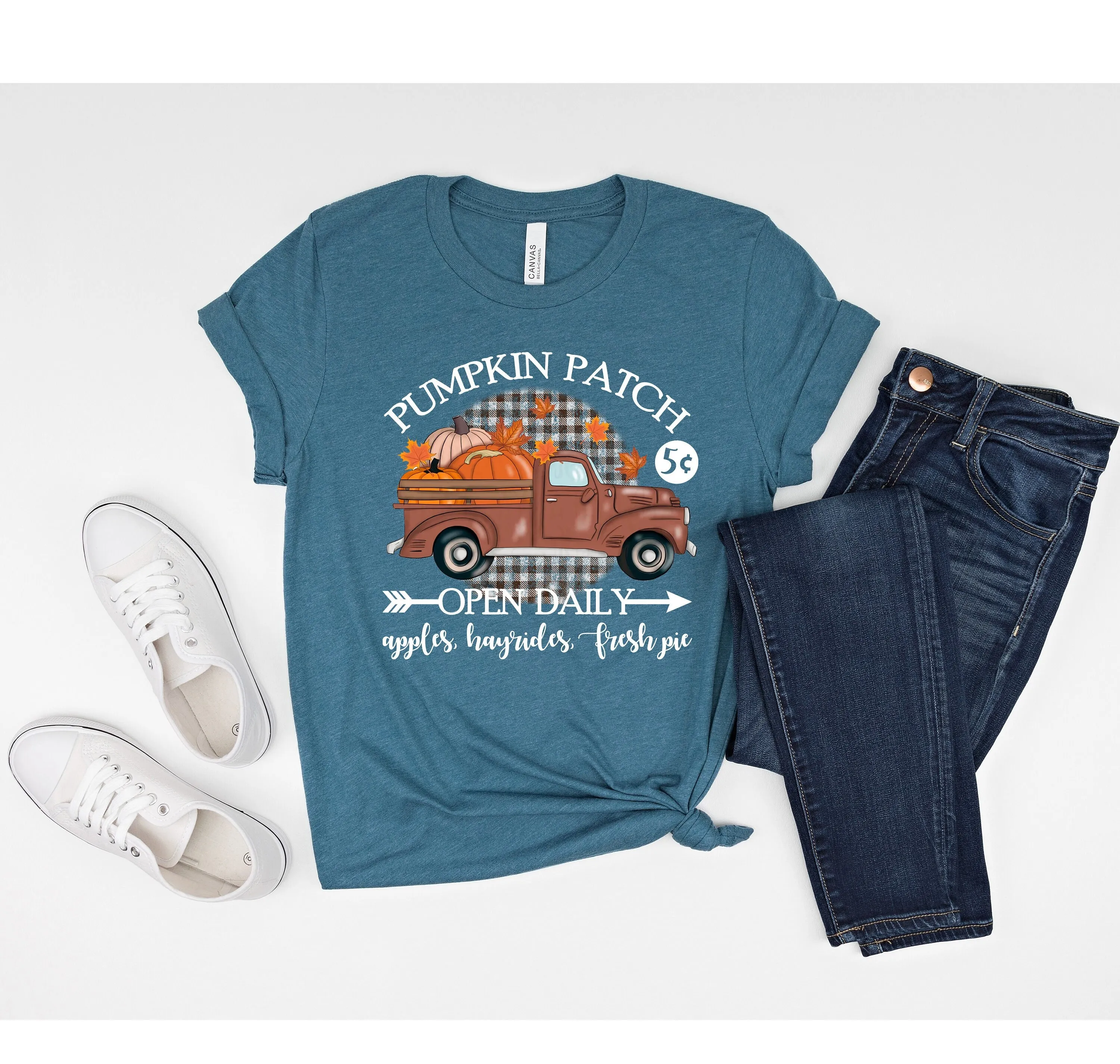 Pumpkin Patch T Shirt Fall For Women Cute Truck Harvest Mom Teacher