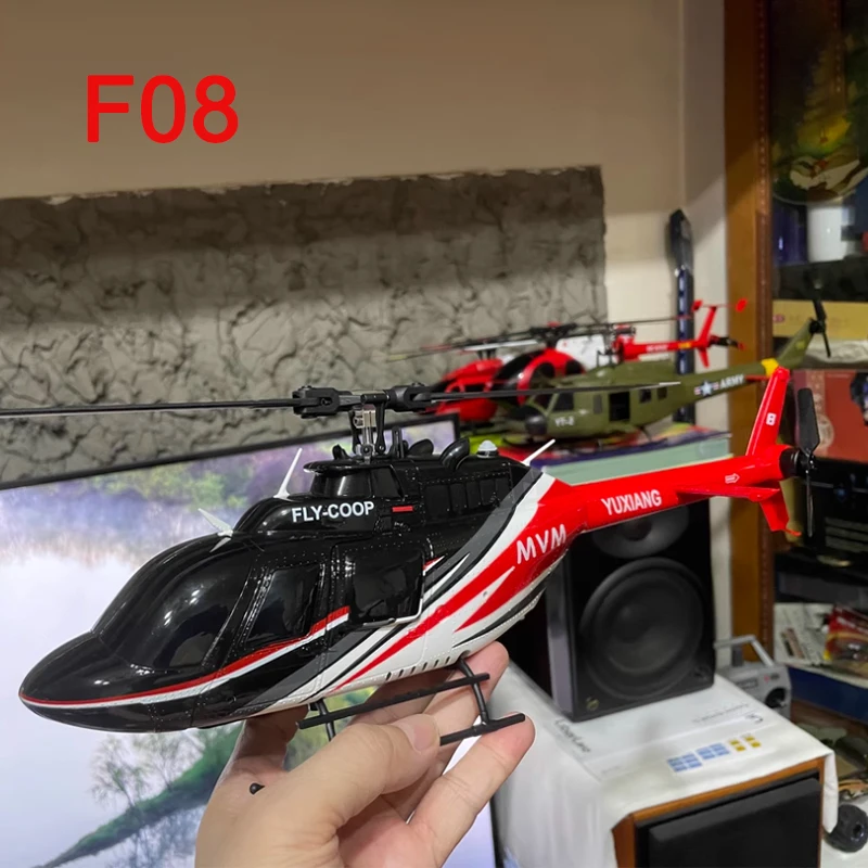 

Huey F07/Bell F08 Simulation Electric RC Helicopter Remote Control Model Optical Flow Positioning Aerobatic Toy for Ages 14+