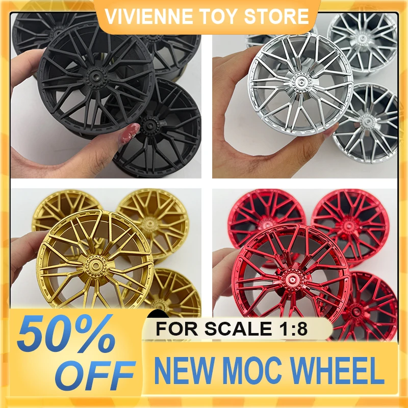 

New Block Accessories Wheel Hub 68577 Red Golden Plating Hub Kit For LEGO Scale 1:8 Car 42083 42056 42115 Building Blocks