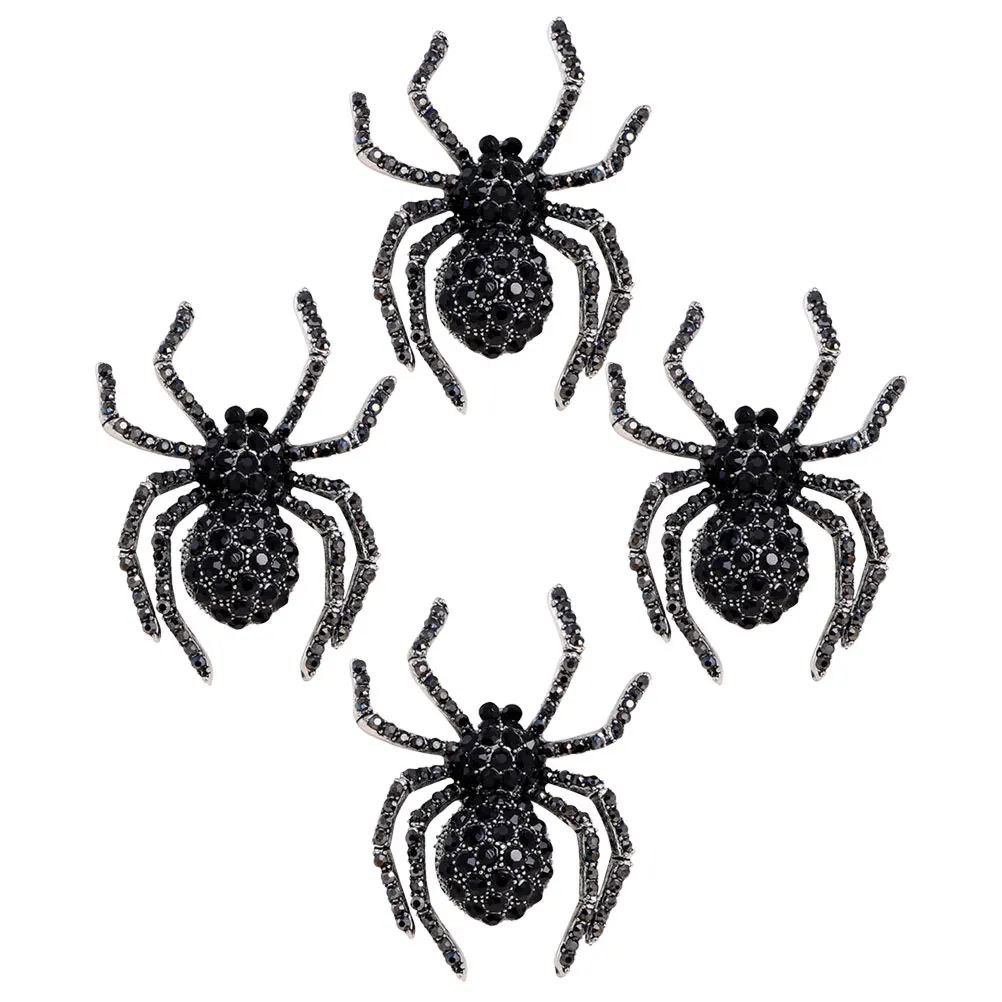 

4pcs Big Spider Brooch Retro Animal Brooch Pin Vintage Shawl Clothing Decor Halloween Costume Accessory Decorative Brooches For