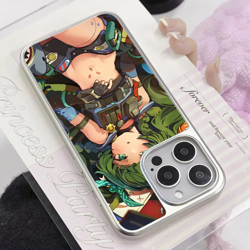 

Чехол для телефона Zenless Zone Zero QingYi для iPhone 17, 16, 14, 13, 12, 11 Air Pro Max Plus с серебряным покрытием, красочный чехол, роскошный красивый чехол