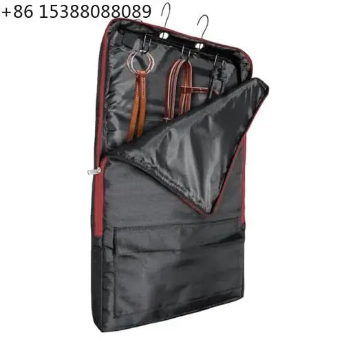 Black Equestrian Storage Bag, Large Capacity Horse Gear Organizer, Hanging Hook Pouch for Stable Horse Riding Supplies(1pcs)