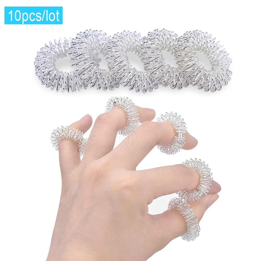 

10/20Pcs Health Care Finger Massage Steel Ring Acupuncture Ring Hand Body Massager Tens Stress Relief Help Sleep Pain Relief