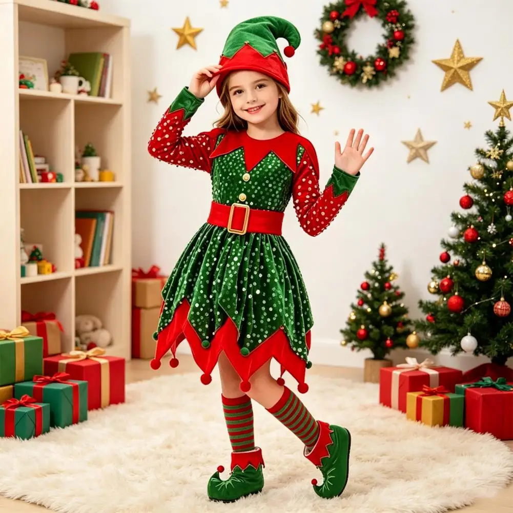 Robe Lutine à Sequins Fille avec Chaussettes Rayées – photo 12