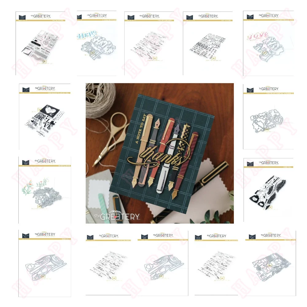 Valentine Tag Stamps Metal Cutting Dies Stencil Embossing Scrapbook Paper Template Decoration Pen Pal Typed Greetings Postcard