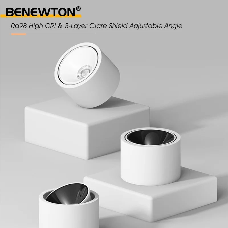 

LED Spotlight Adjustable Angle COB Super Bright Downlight 7W Aluminum Body Surface Mounted Small Anti Glare Indoor Ceiling Light