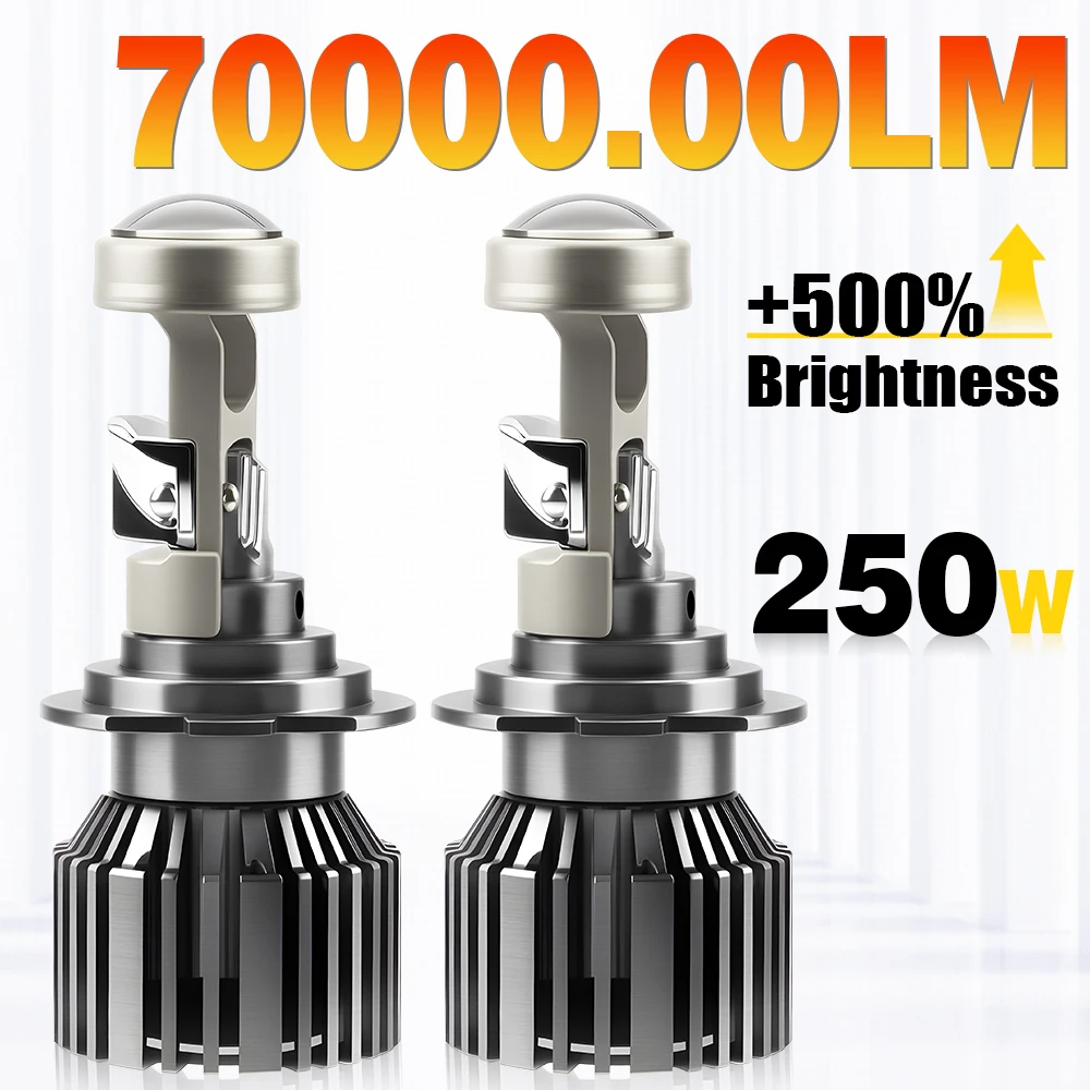 

2PCS Ultra-Bright Headlights 9005/HB3 9006/HB4 H4 H7 H11 LED High Low Beam Bulbs 70000LM 6000K White CSP Chips LED with Fan