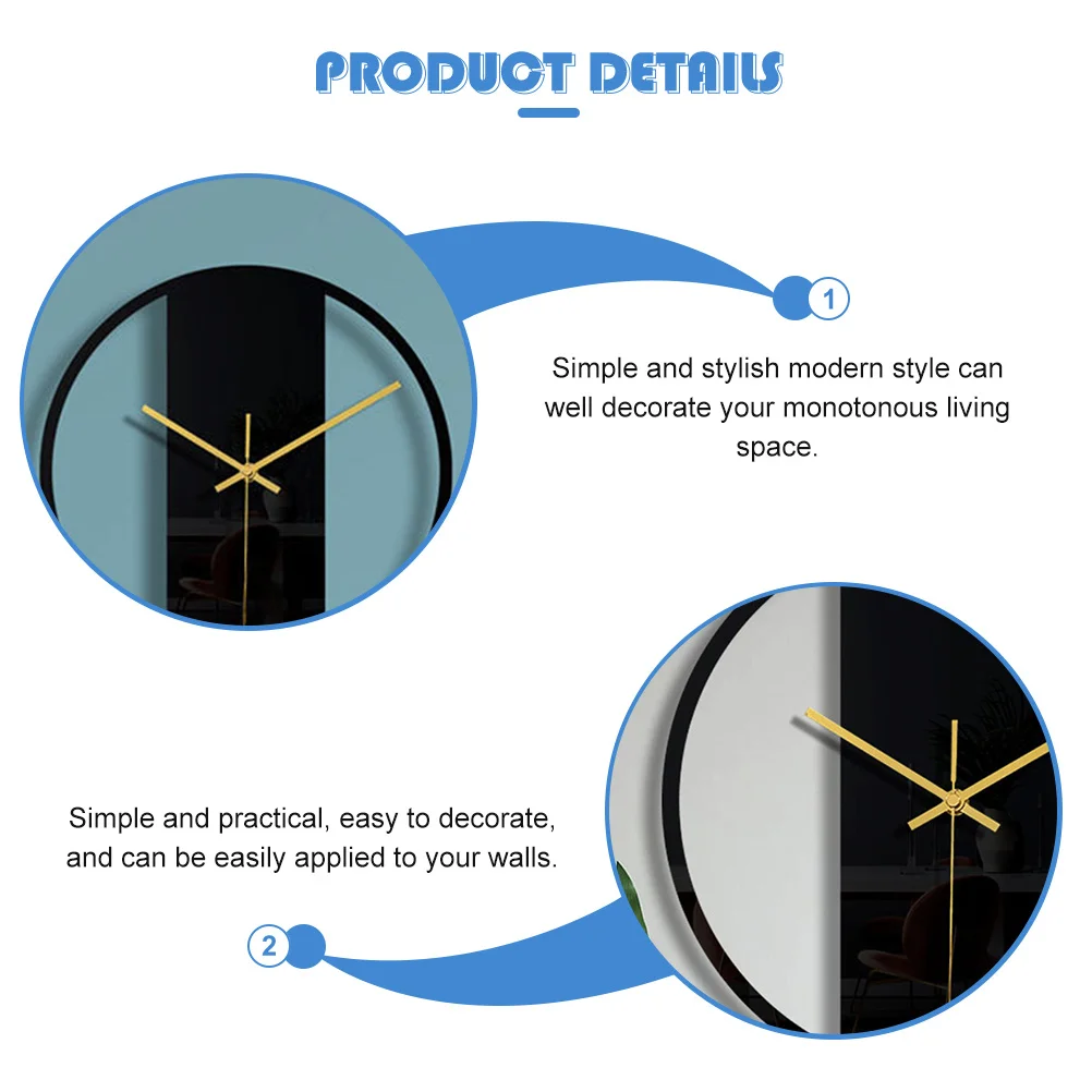

Premium Acrylic Wall Clock Fashionable Home Decor Safe Gentle Accurate Time Creative Round Black Home Hanging Clock