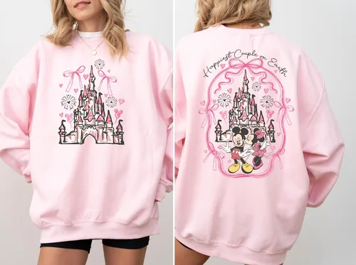 Imagen 1 del producto Sudadera de pareja más feliz en la tierra, sudadera de Castillo de Disney, sudadera de Castillo del Día de San Valentín, sudadera con capucha de Castillo Mágico