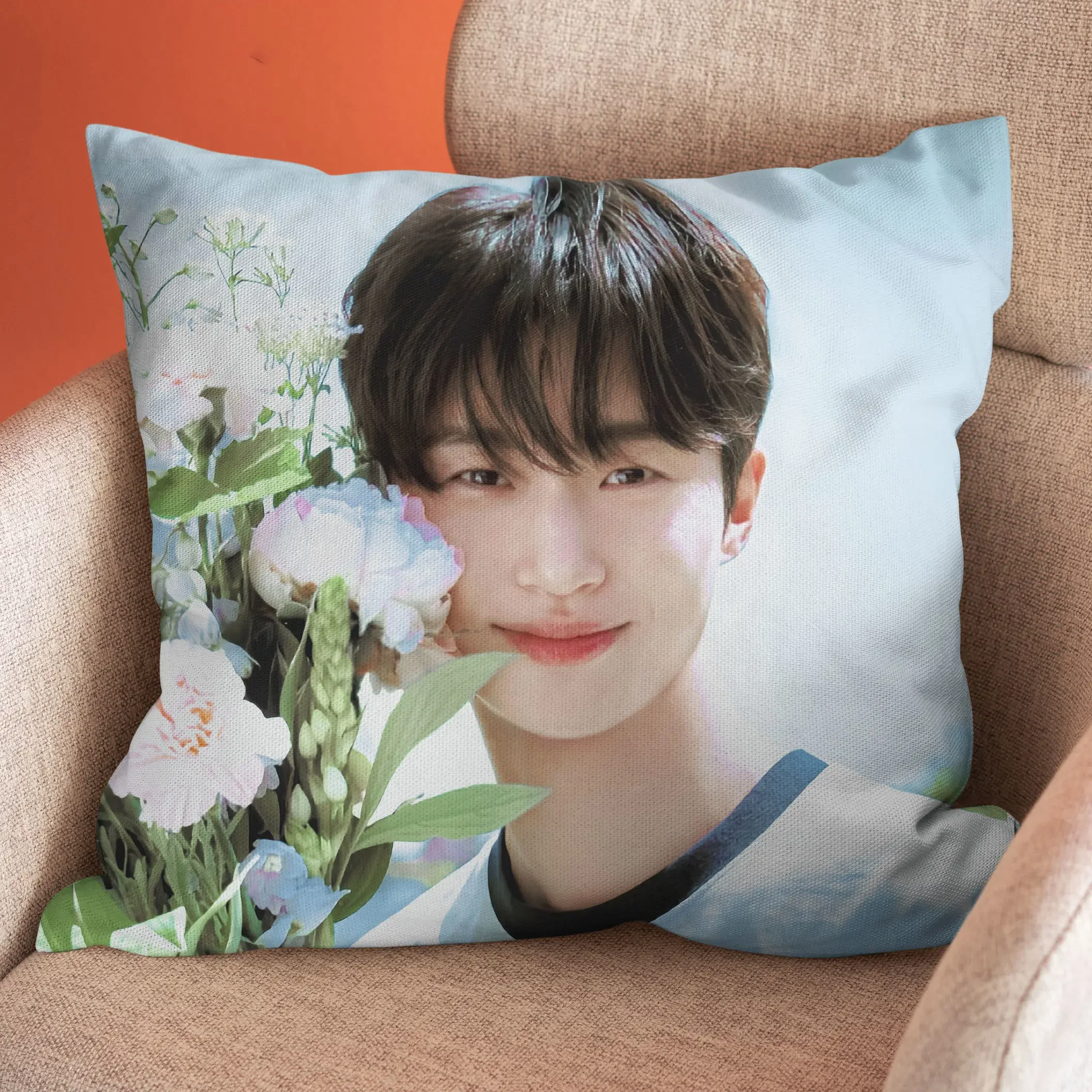 Byeon Wooseok Same Style Pillowcase One Sided Celebrity Photo Loverly Peripheral Birthday Gift Pillowcover