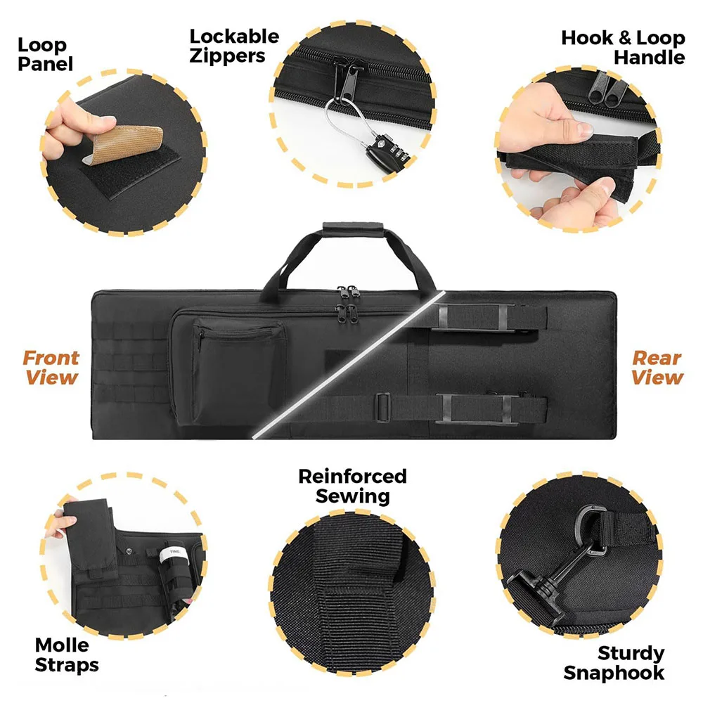 Funda táctica acolchada para rifle con correas de transporte