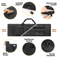 Funda táctica acolchada para rifle con correas de transporte
