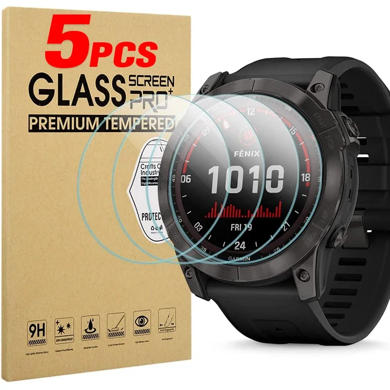 Für Garmin Fenix 8 7 6 6S 6X 5 5S/Vivoactive 3/Forerunner 945 955 965 225 255 265S Gehärtetes Glas Displayschutzfolie SmartWatch
