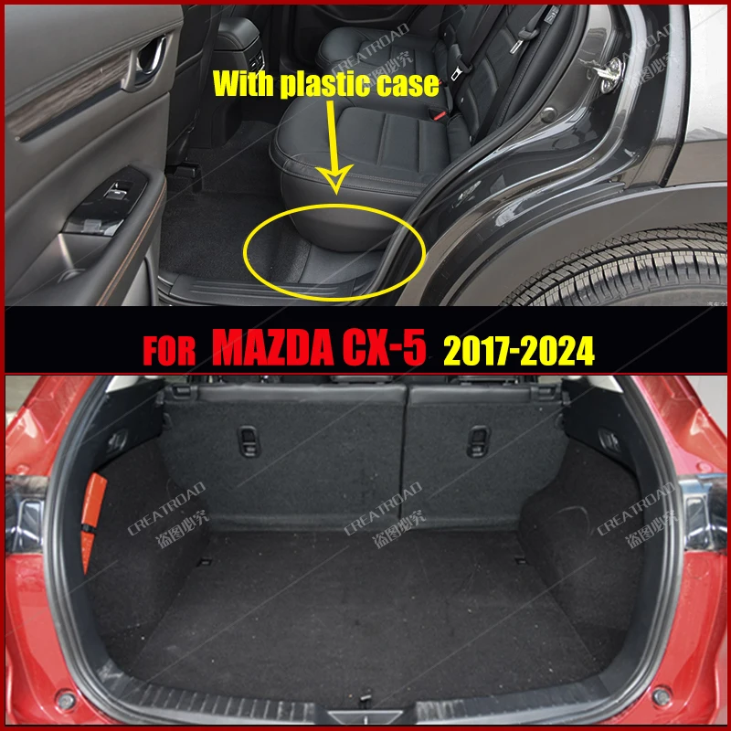 Lutehil Car Floor Mats For Mazda CX-5 2017 2018 2019 2020 2021 2022 2023 2024 Car Trunk Mat Foot Pads Carpet Accessories