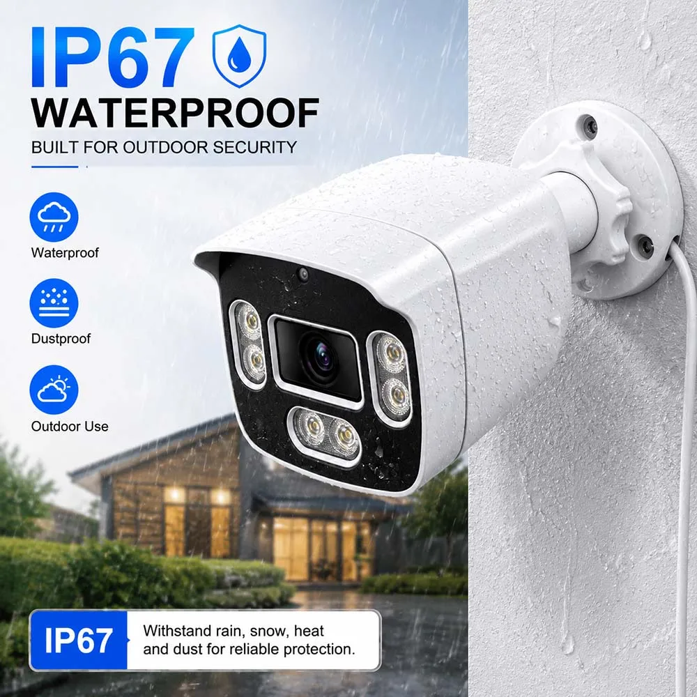4K 8MP 5MP 4MP PoE IP Camera Outdoor Security Camera ONVIF CCTV Surveillance Camera IP67 Waterproof Night Vision Audio Cam