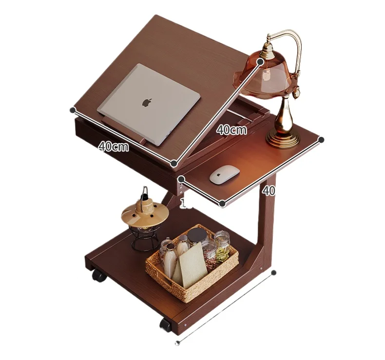 

Removable bedside table folding notebook computer table bedroom home solid wood study small desk