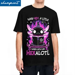 Axolotls Witching Hour T Shirt Men's Cotton Top Tee Harajuku Spooky Salamander Crewneck Short Sleeve