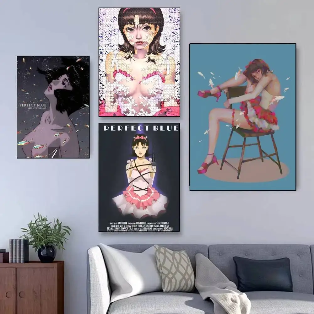 اليابان أنيمي الكمال الأزرق المشارك ذاتية اللصق الفن مقاوم للماء ورقة ملصق مقهى بار غرفة جدار ديكور