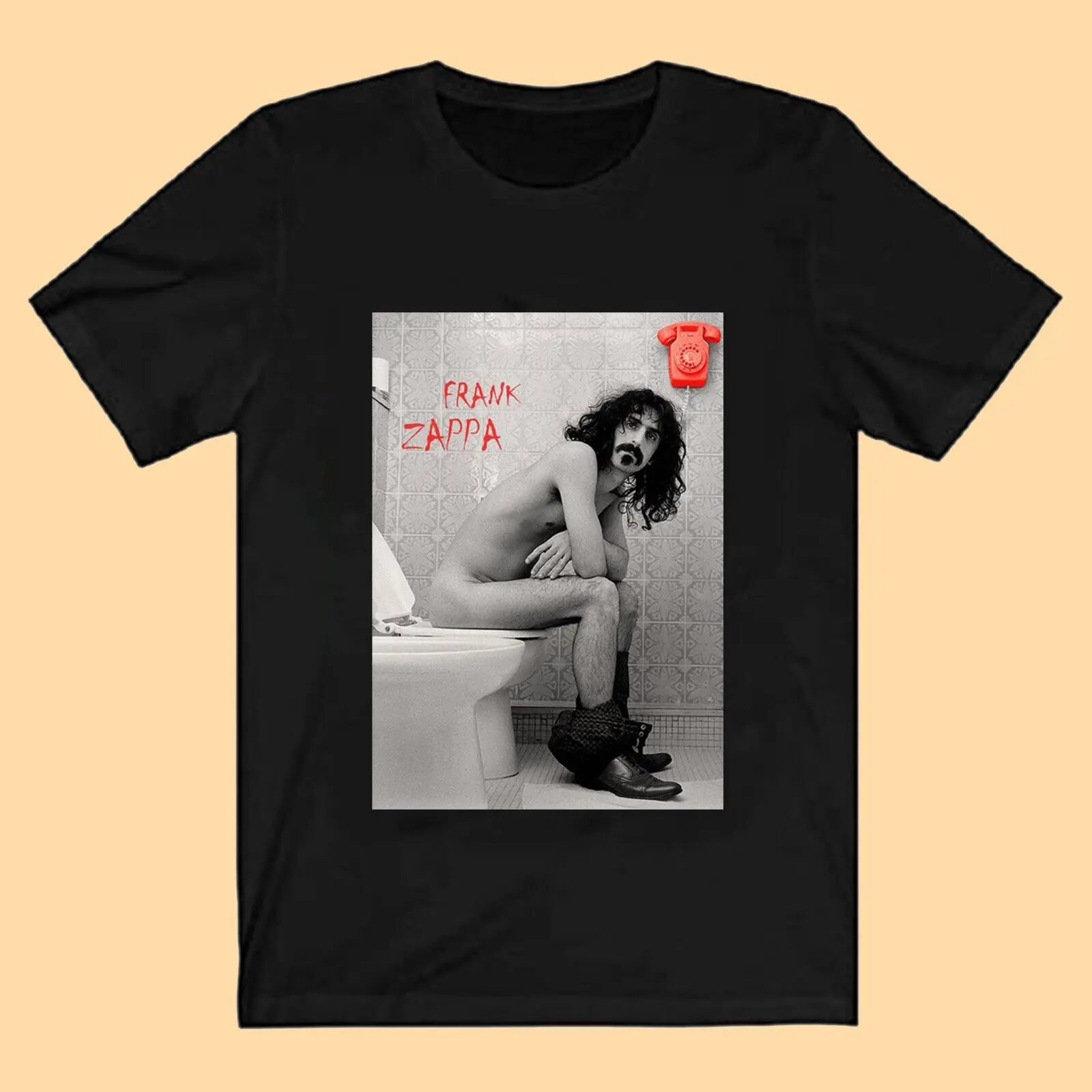 

Frank Zappa Sitting on the Toilet T Shirt Gift for Fans All Size Black 3cm159