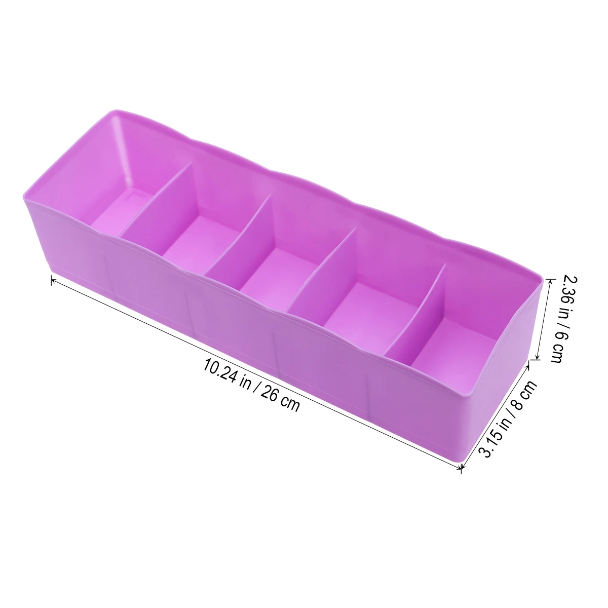 

Multi-function Five Grids Plastic Underwear Socks Ties Separator Organizer Case Desk Drawer Closet Organizer Storage Box (Purple