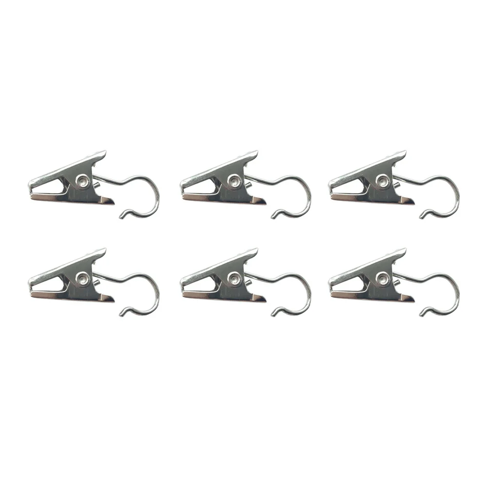 

50Pcs Metal Iron Curtain Holder Clips Silver Smooth Glossy Portable Compact Indoor Outdoor Utility Clips Curtain