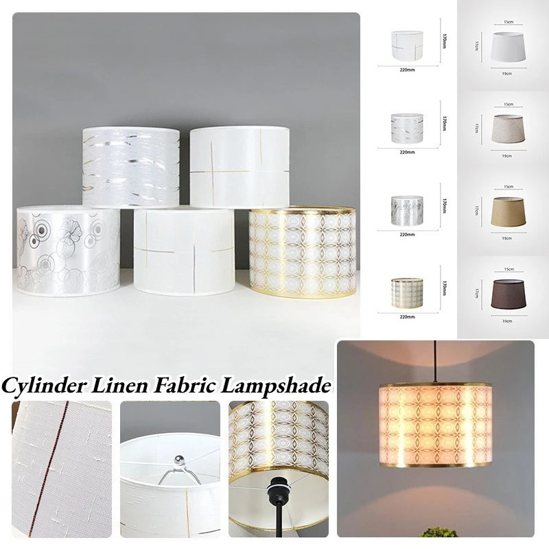 22/25/28cm Cylinder Linen Fabric Lampshade E27 Socket for Living Room Table Lamp Floor Lamp Chandelier Replacement Accessories